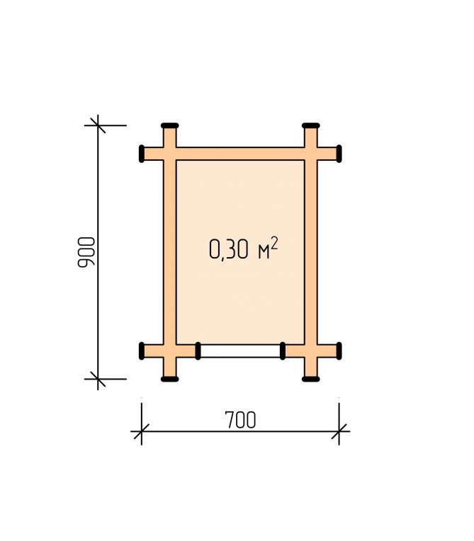 Планировка Будка серия "КД" 0.5х0.7